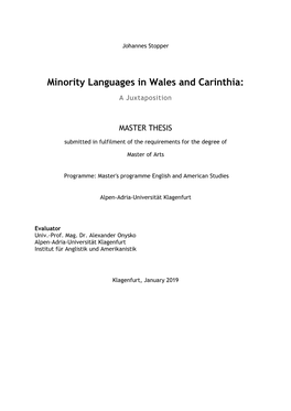 Minority Languages in Wales and Carinthia