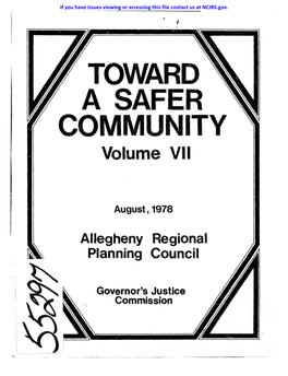 TOWARD a SAFER COMMUNITY Volume VII