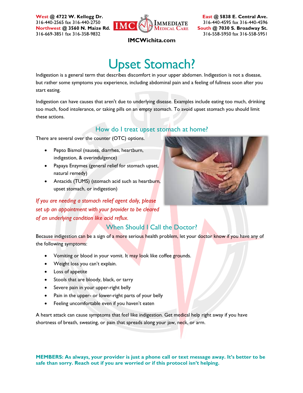 Upset Stomach? Indigestion Is a General Term That Describes Discomfort in Your Upper Abdomen