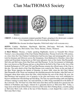 Clan Macthomas Society