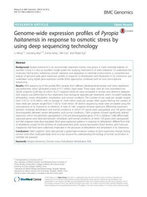 Genome-Wide Expression Profiles of Pyropia Haitanensis in Response To
