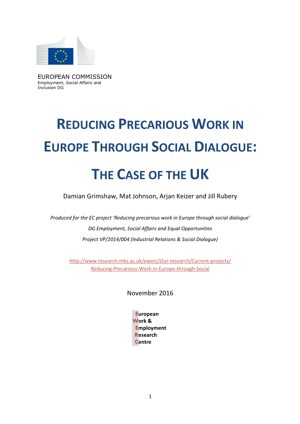 Reducing Precarious Work in Europe Through Social Dialogue: the Case of the Uk