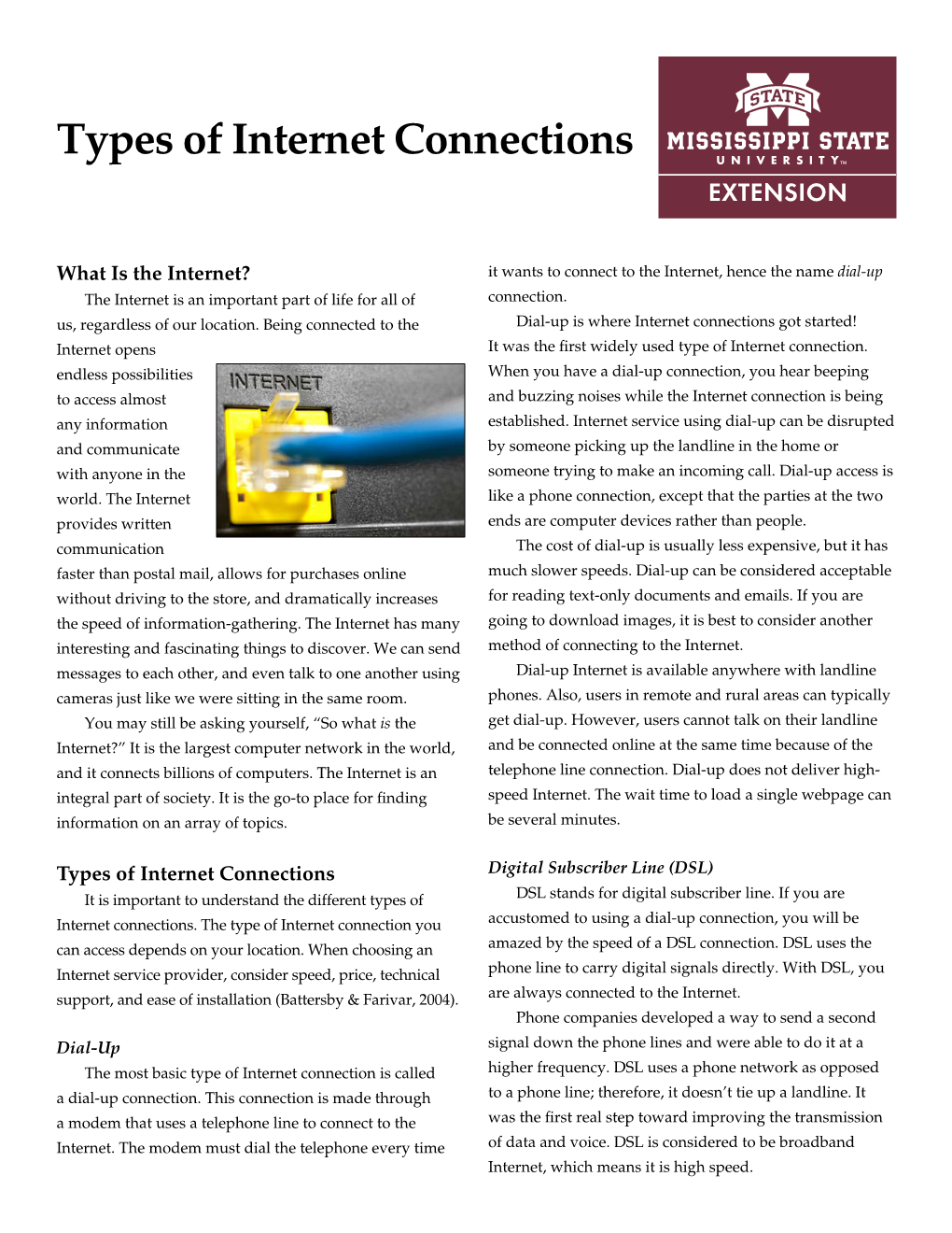 Types of Internet Connections