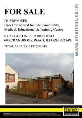 St Augustines Parish Hall 600 Cranbrook Road, Ilford Ig2 6Rf