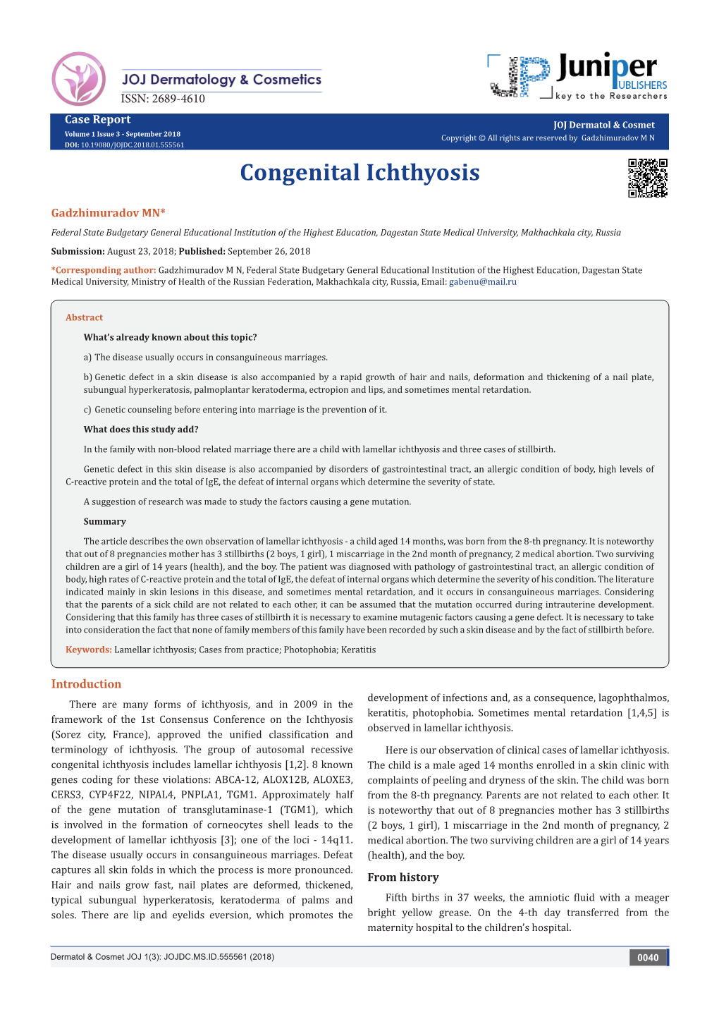 Congenital Ichthyosis