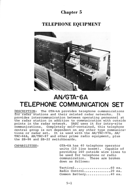 An/Gta 6A Telephone Communication