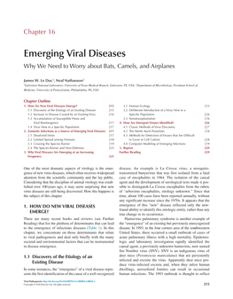 Emerging Viral Diseases Why We Need to Worry About Bats, Camels, and Airplanes