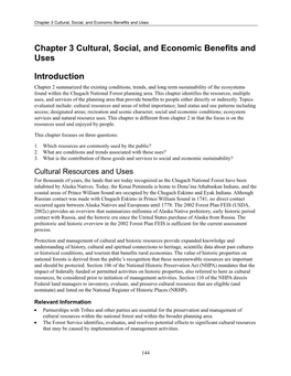 Chapter 3 Cultural, Social, and Economic Benefits and Uses