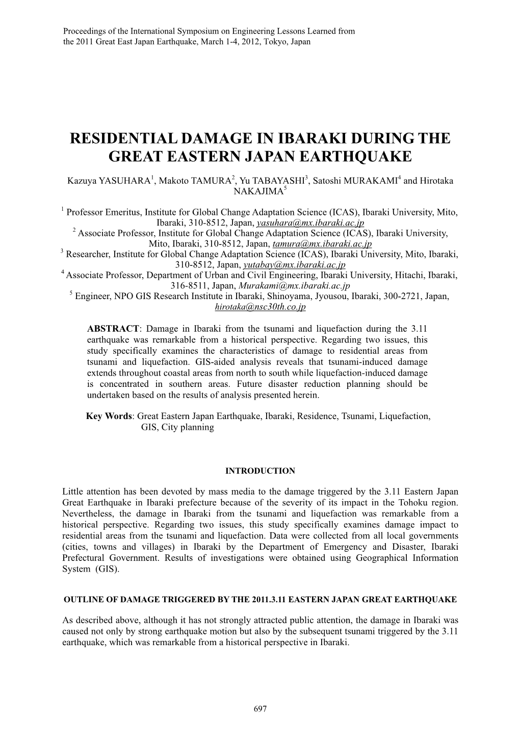 Residential Damage in Ibaraki During the Great Eastern Japan Earthquake