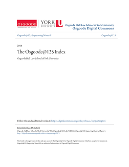 THE Osgoode@125 INDEX