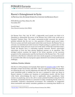 Russia's Entanglement in Syria