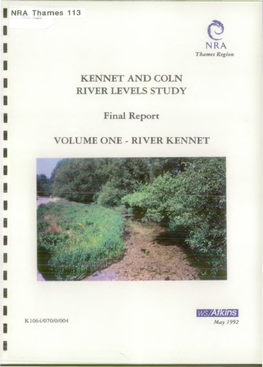 Kennet and Coln River Levels Study Volume