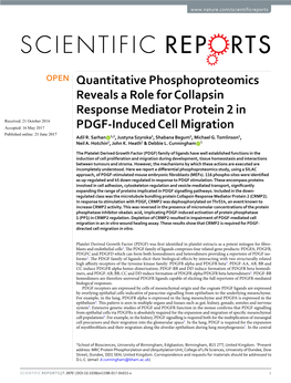 Quantitative Phosphoproteomics Reveals a Role for Collapsin