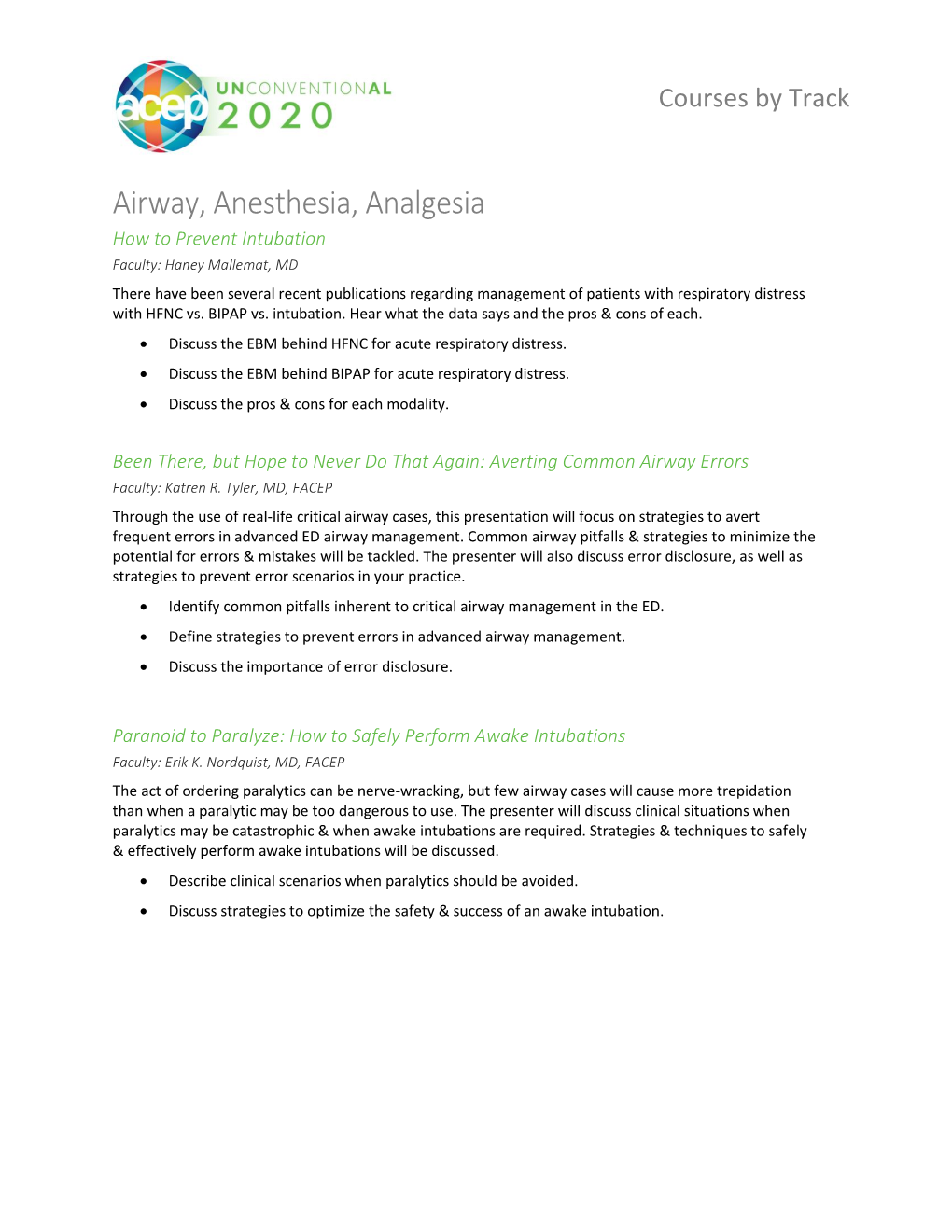 Airway, Anesthesia, Analgesia