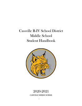 Cassville R-IV School District Middle School Student Handbook 2020-2021