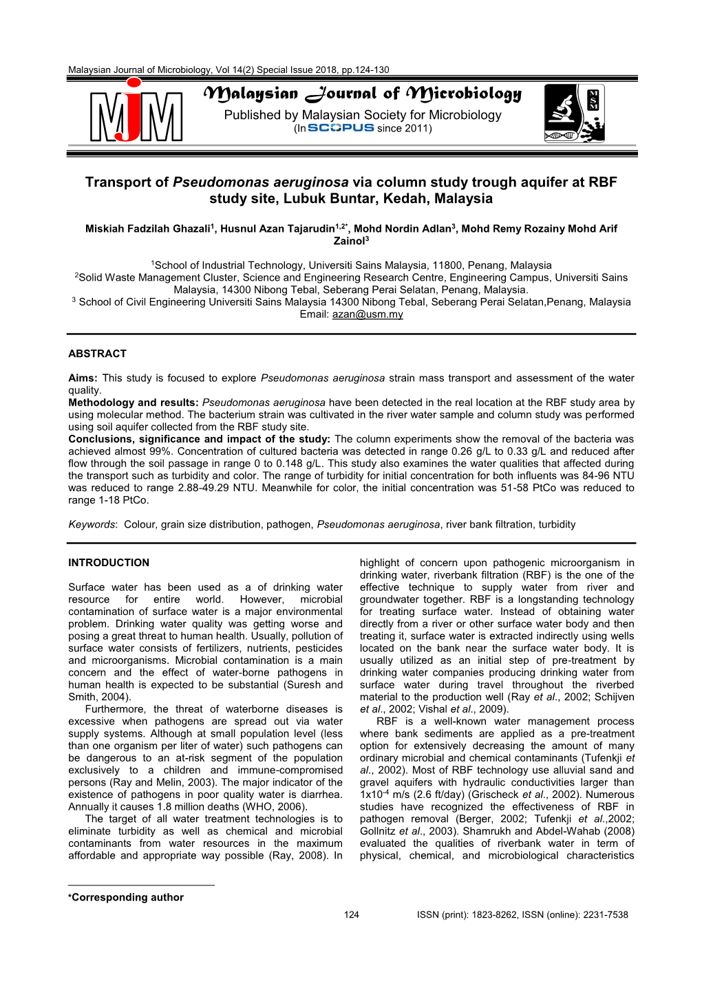 Malaysian Journal of Microbiology