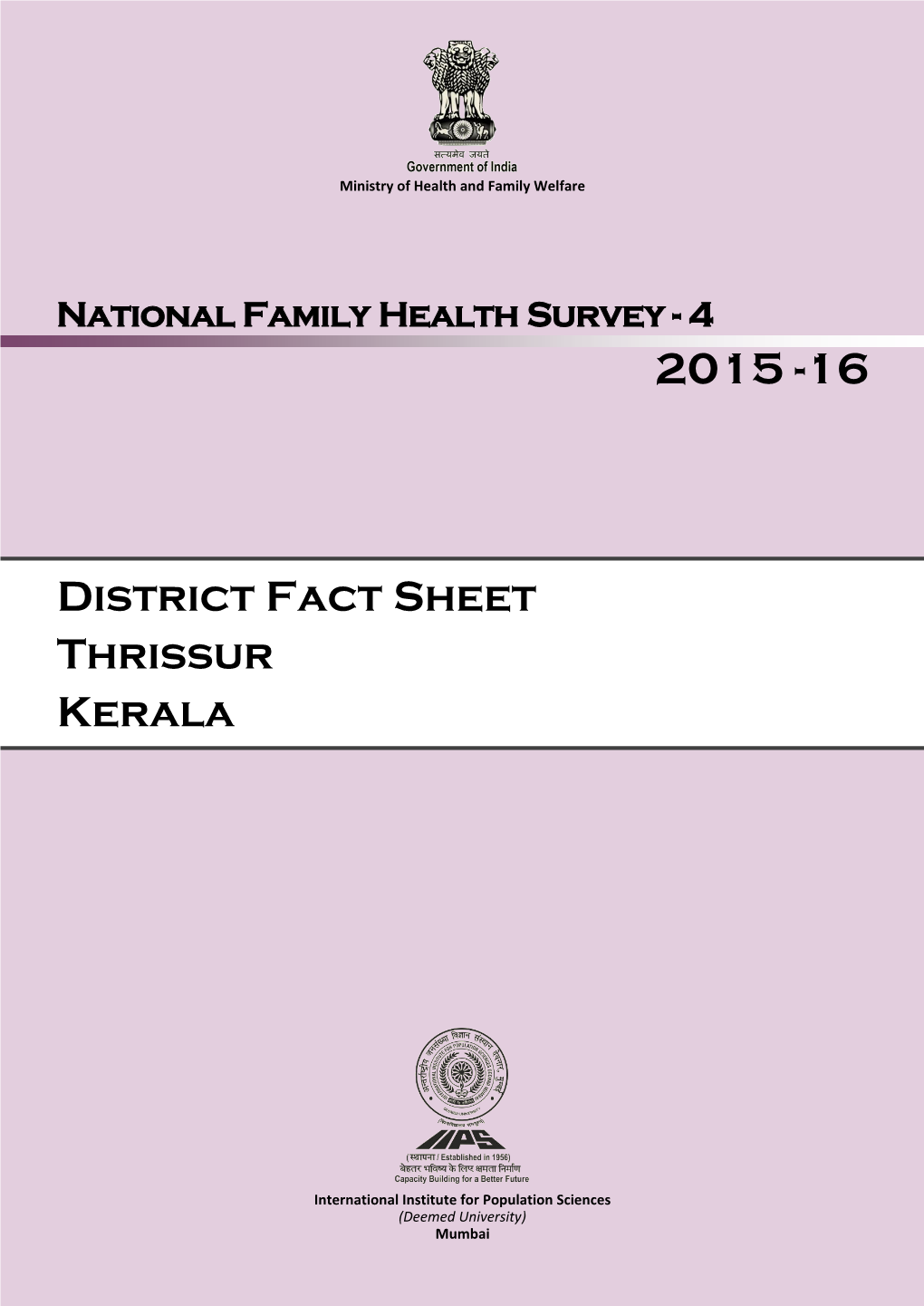 District Fact Sheet Thrissur Kerala