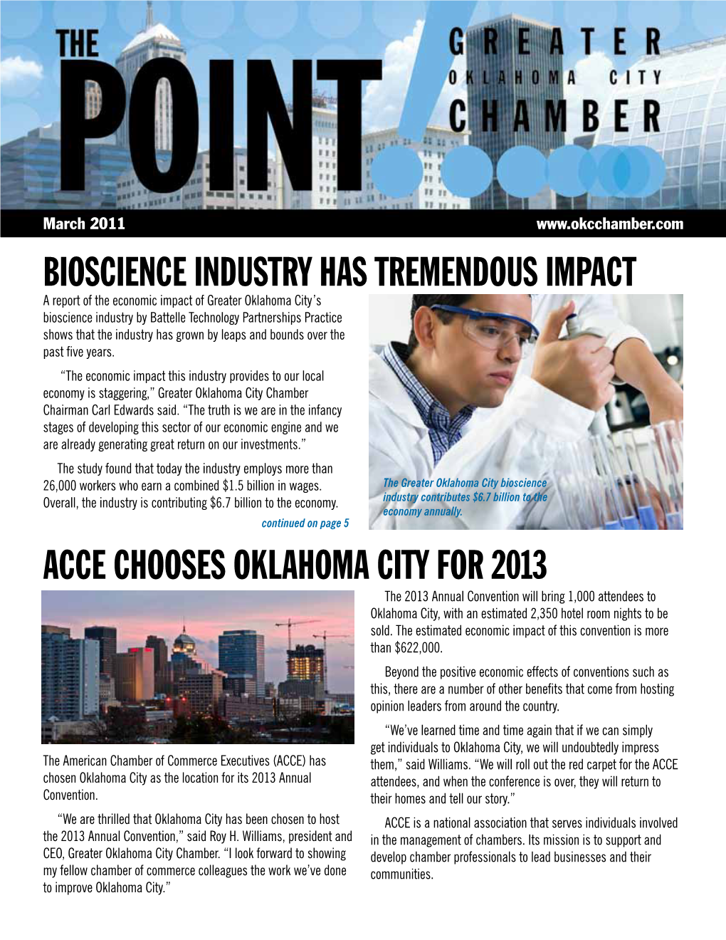 Bioscience Industry Has Tremendous Impact Acce Chooses Oklahoma