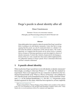 Frege's Puzzle Is About Identity After