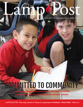 Lamplighter Steps up Involvement with Commit2dallas Strategic Partnership with DISD Elementary Schools