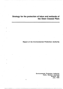 Strategy for the Protection of Lakes and Wetlands of the Swan Coastal Plain