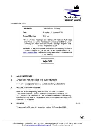 (Public Pack)Agenda Document for Overview and Scrutiny, 12/01/2021 16:30