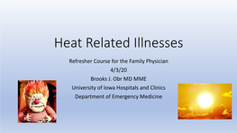 Heat Related Illnesses