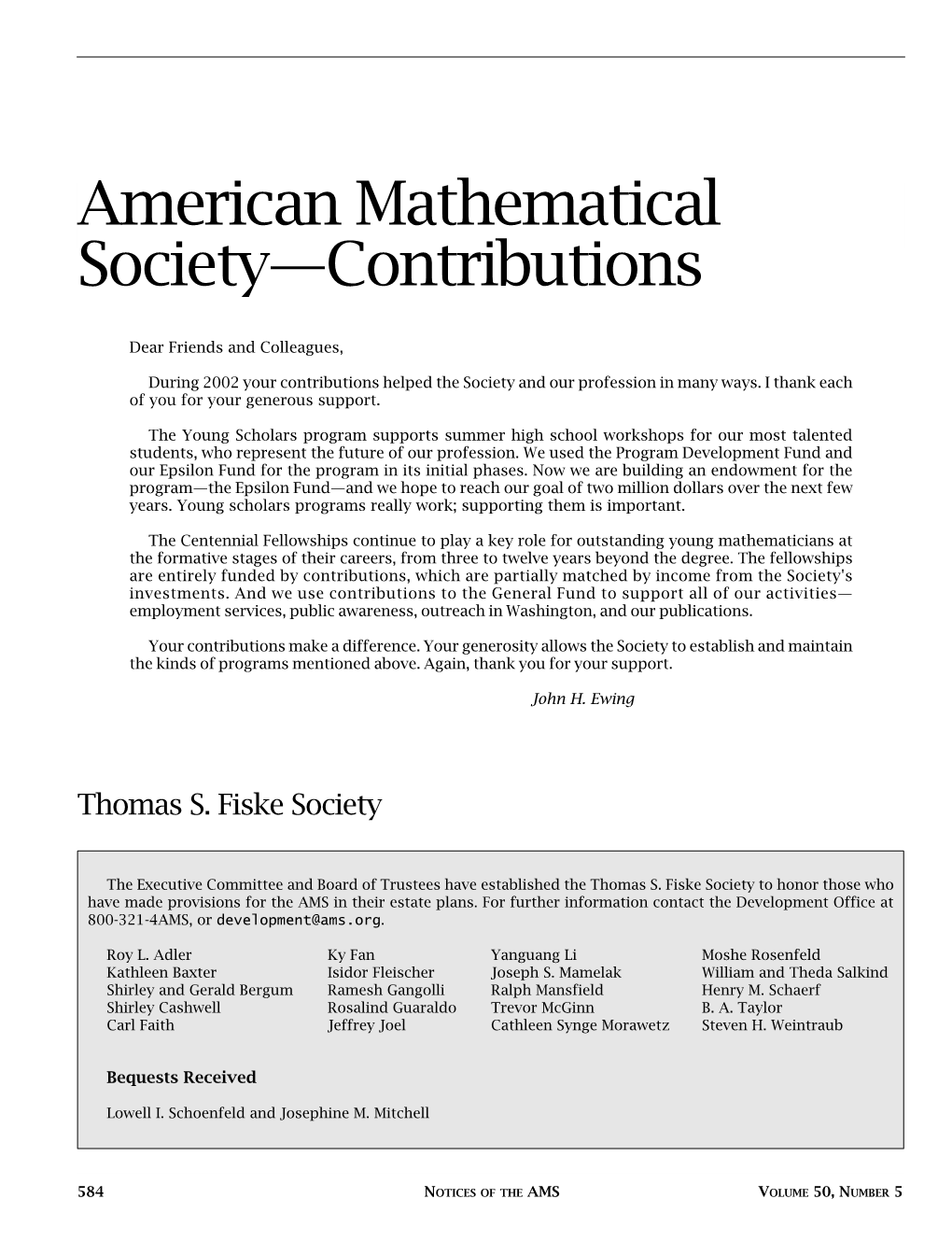 American Mathematical Society—Contributions, Volume 50