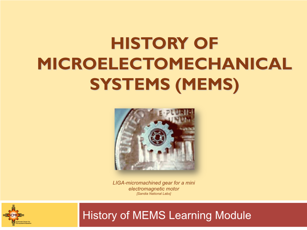 Presentation: History of MEMS