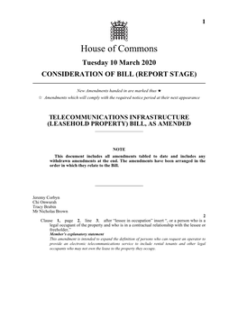 Telecommunications Infrastructure (Leasehold Property) Bill, As Amended