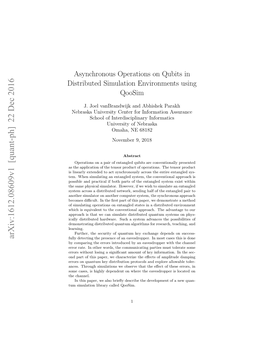 Asynchronous Operations on Qubits in Distributed Simulation Environments Using Qoosim