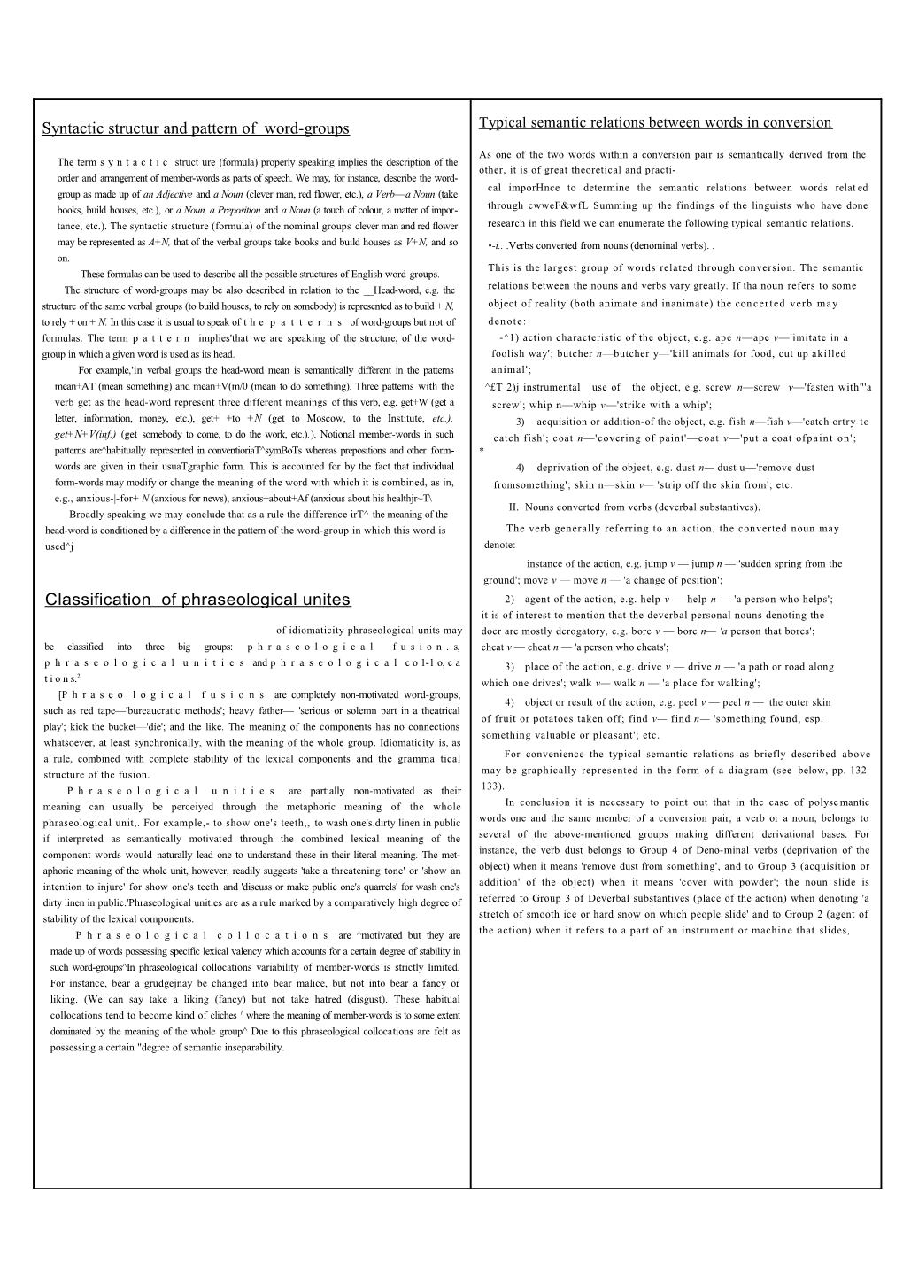 Syntactic Structur and Pattern of Word-Groups