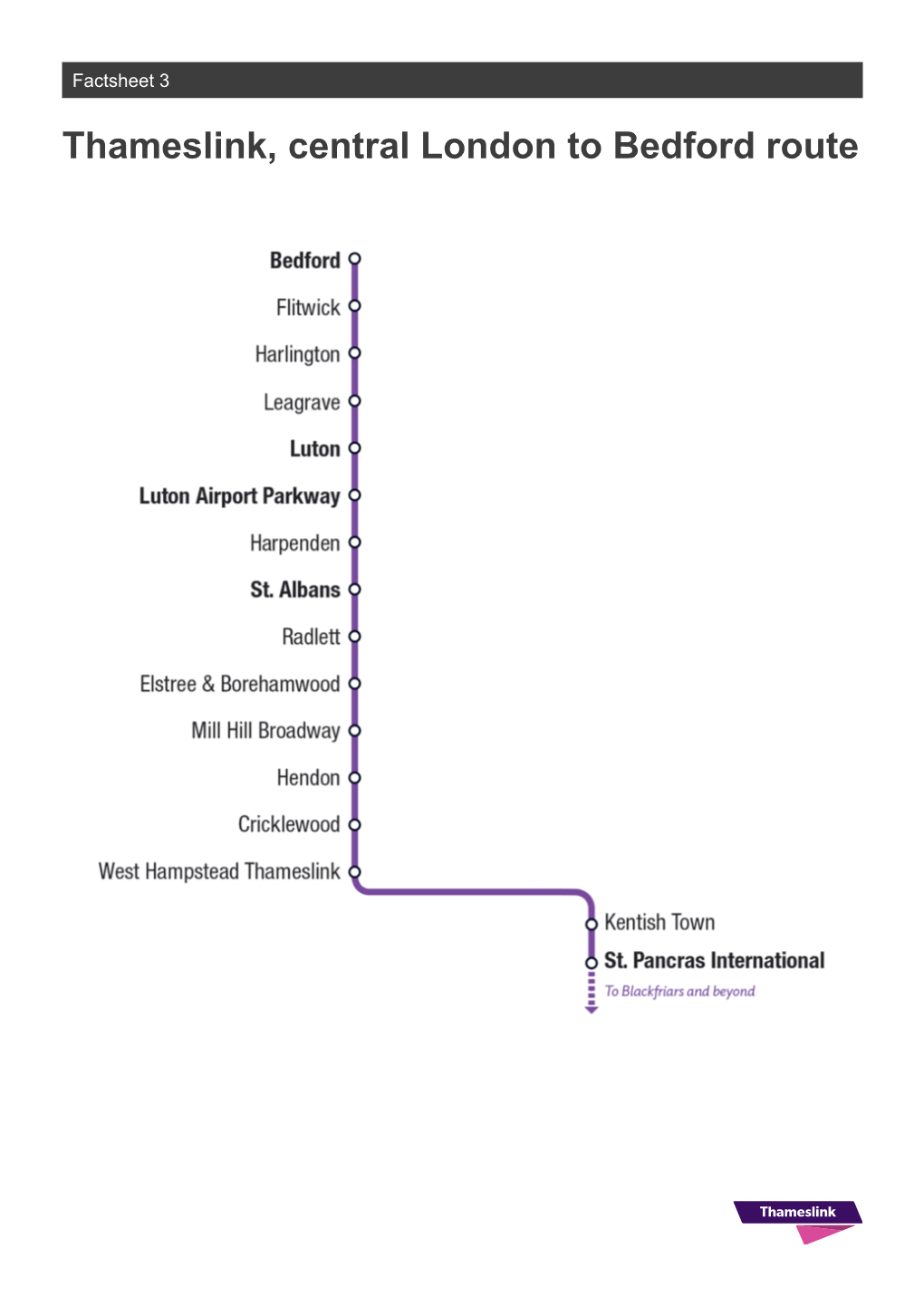 Thameslink, Central London to Bedford Route