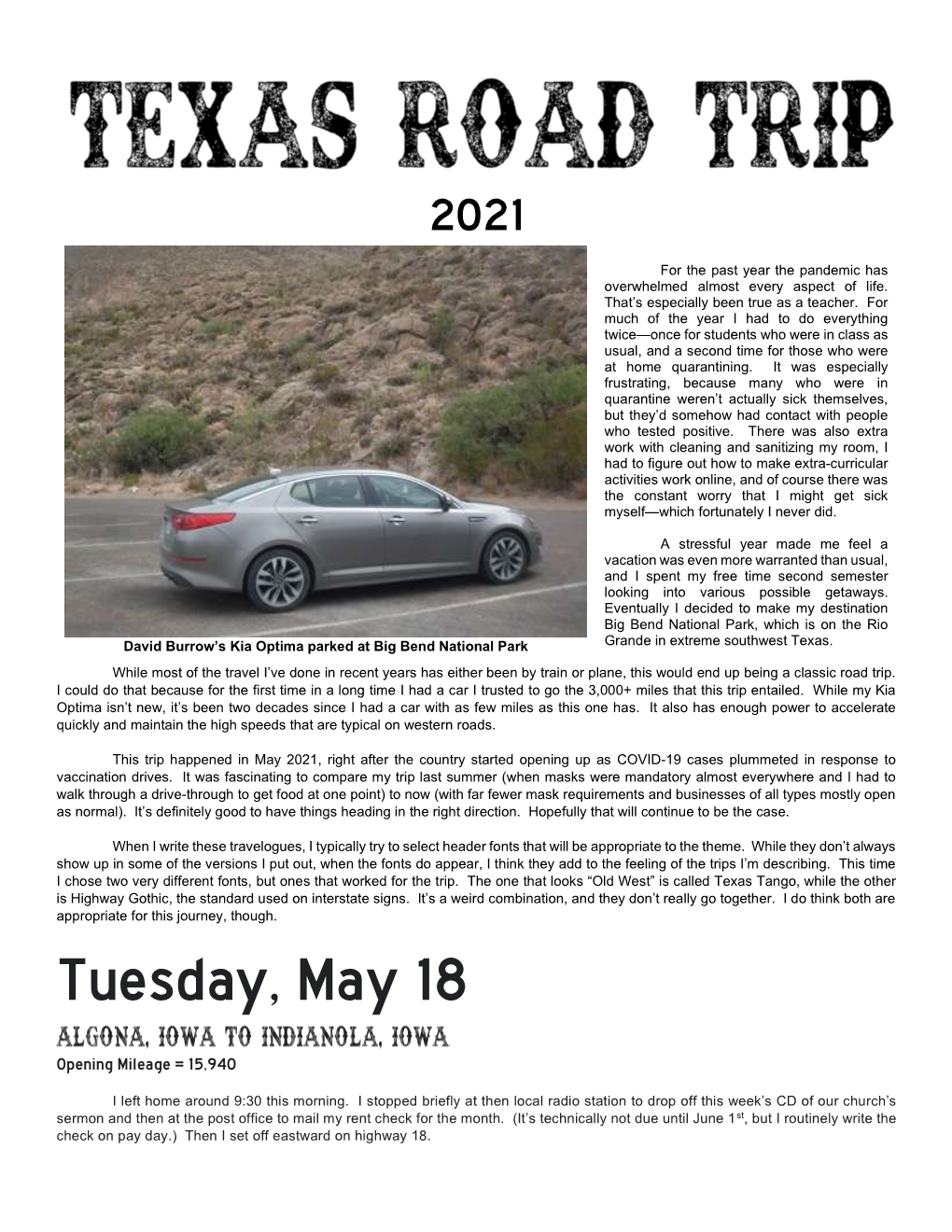 Texas Road Trip (Big Bend Country