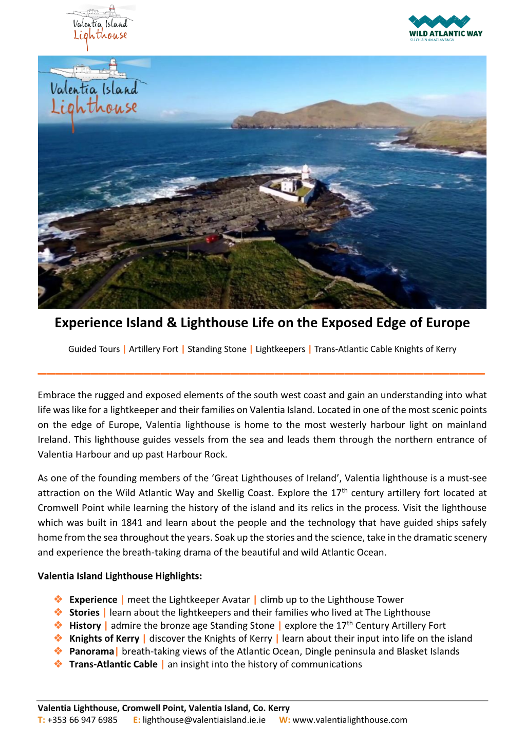 Download the Valentia Lighthouse Example Experience