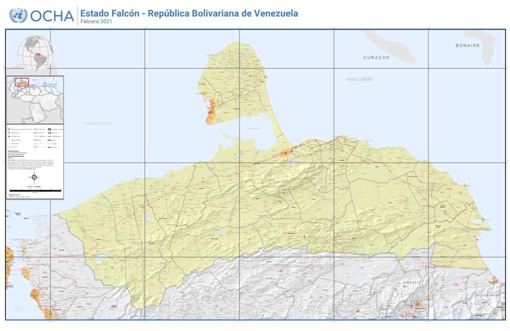 Estado Falcón - República Bolivariana De Venezuela Febrero 2021