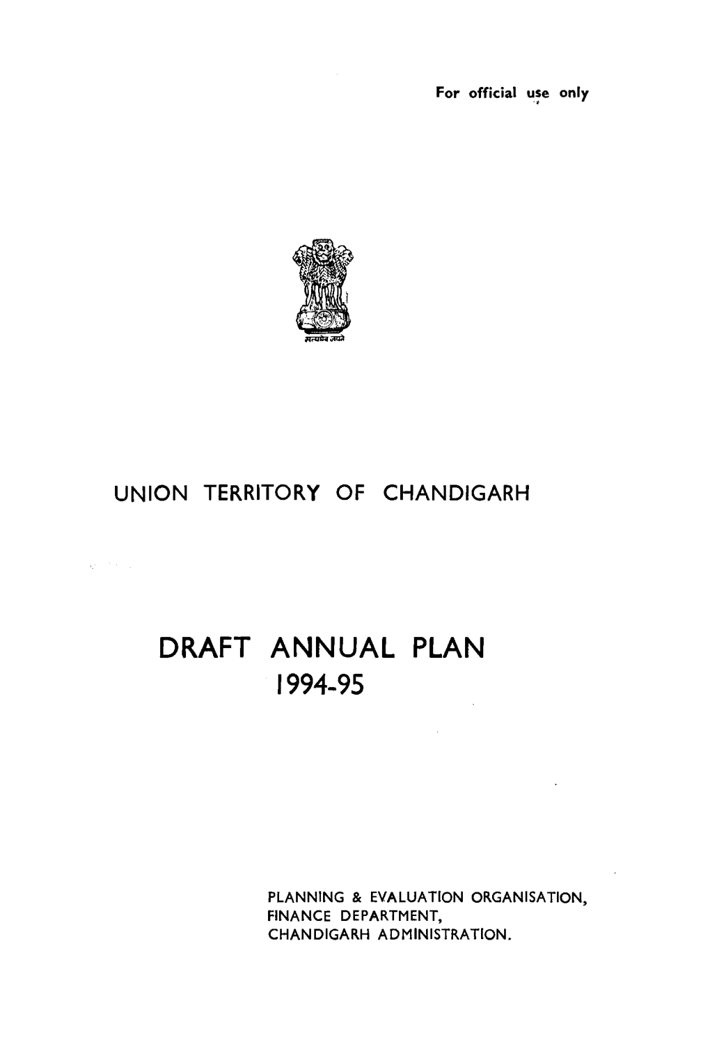 Draft Annual Plan 1994-95