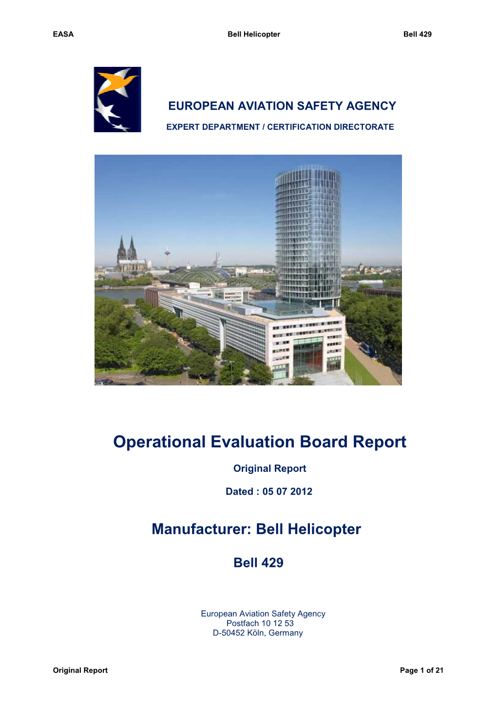 Bell 429 Original Report -05 07 12