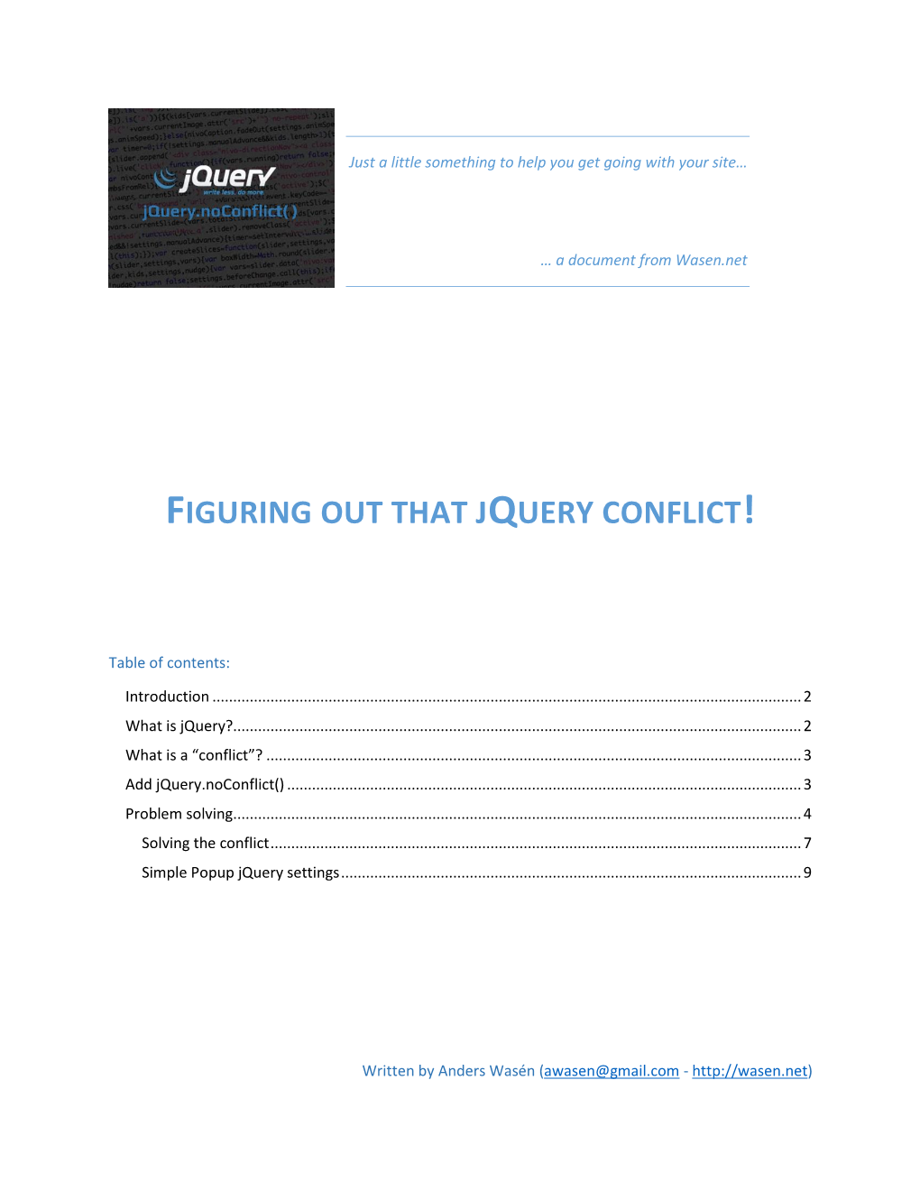Figuring out That Jquery Conflict!