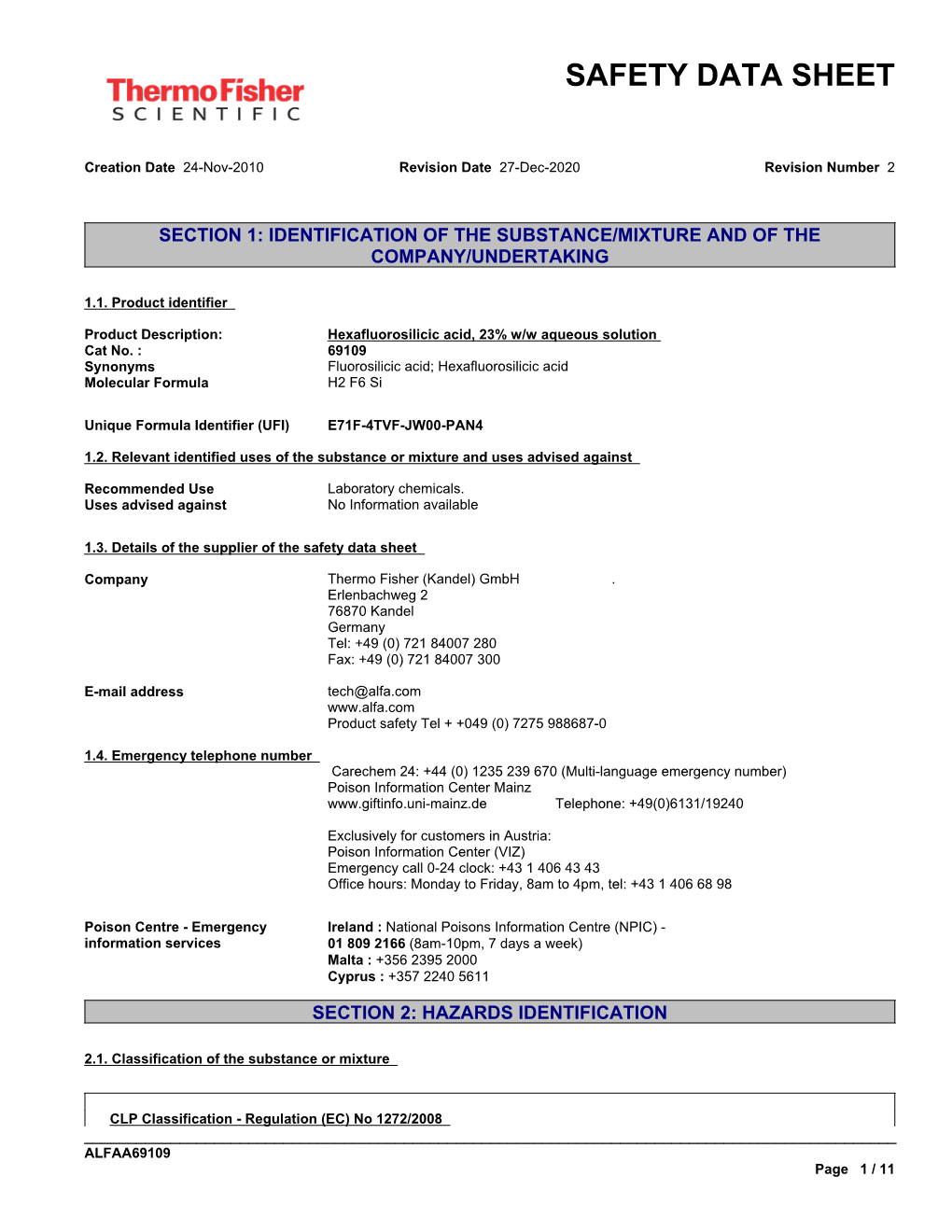 Safety Data Sheet