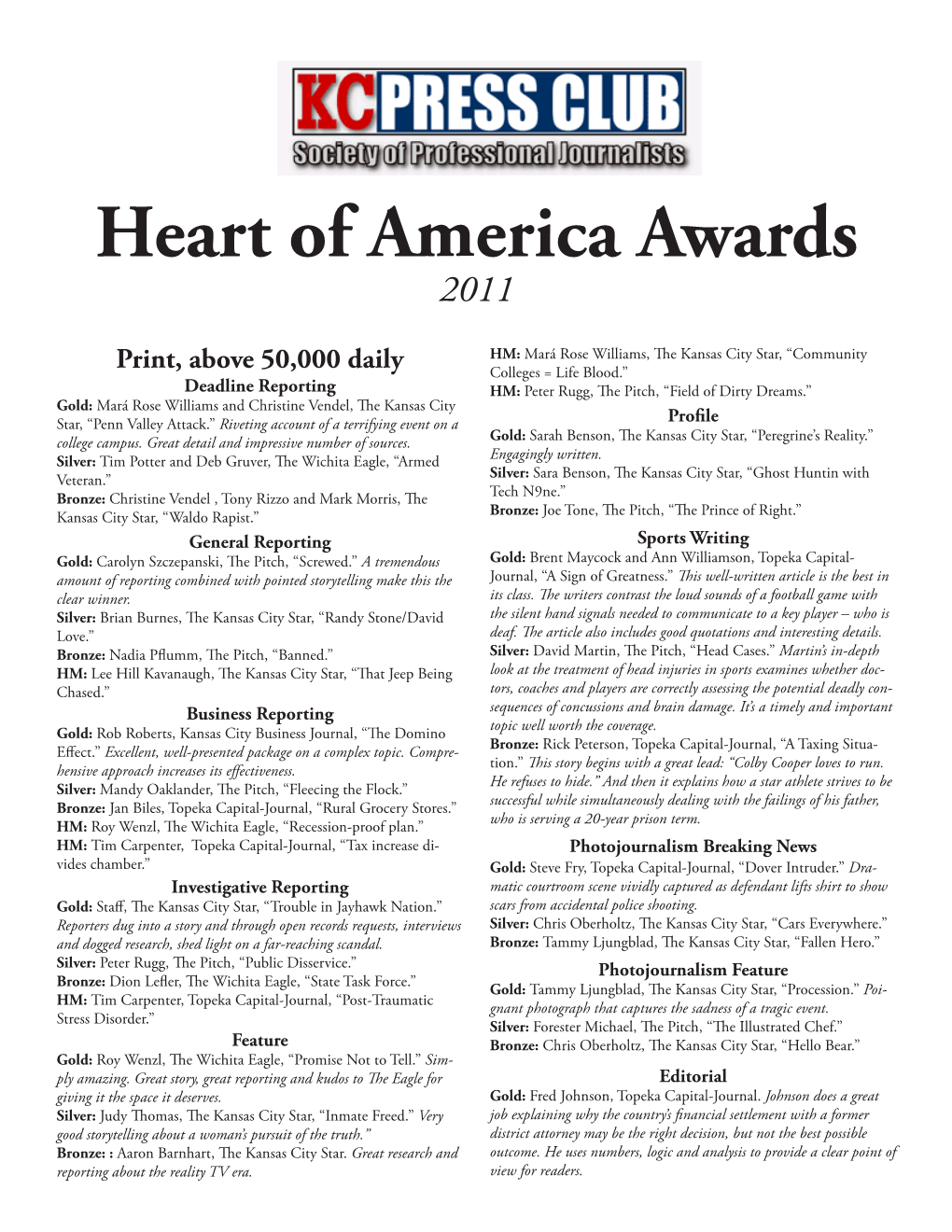 Heart of America Awards 2011