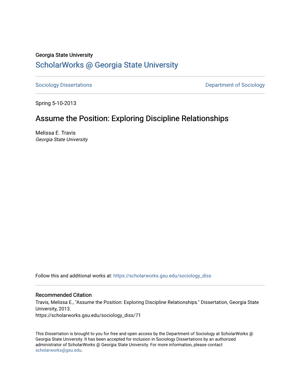 Exploring Discipline Relationships