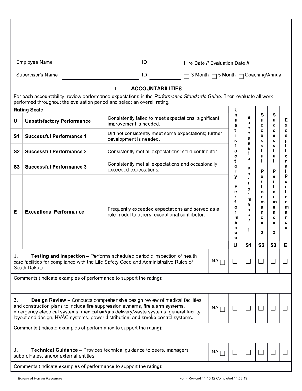 Bureau of Human Resources Form Revised 11.15.12 Completed 11.22.13