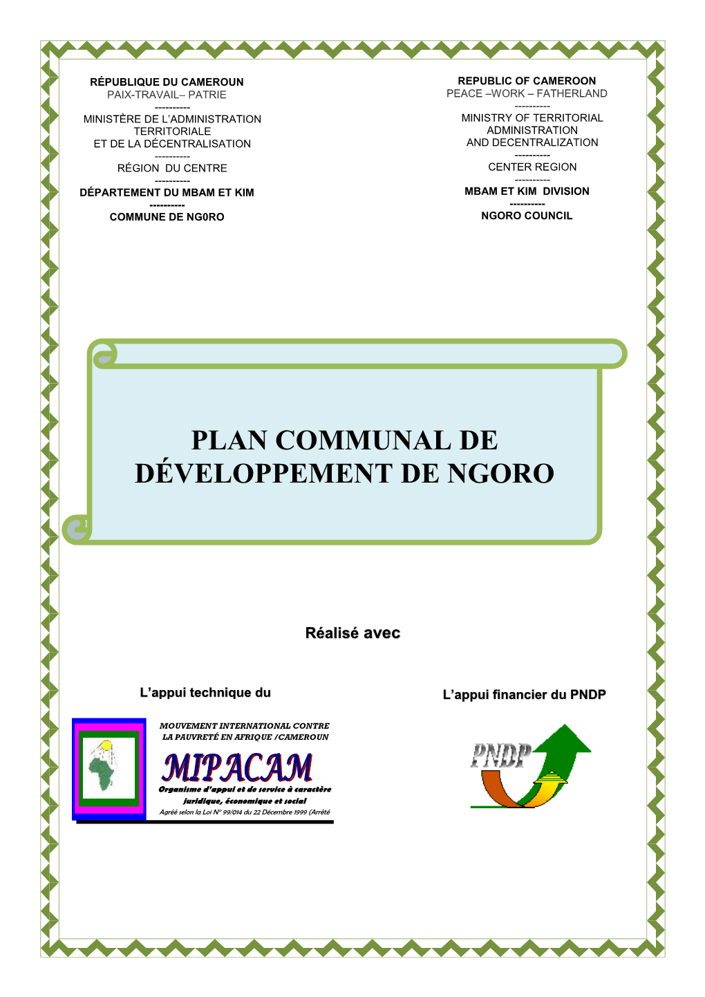 Plan Communal De Développement De Ngoro