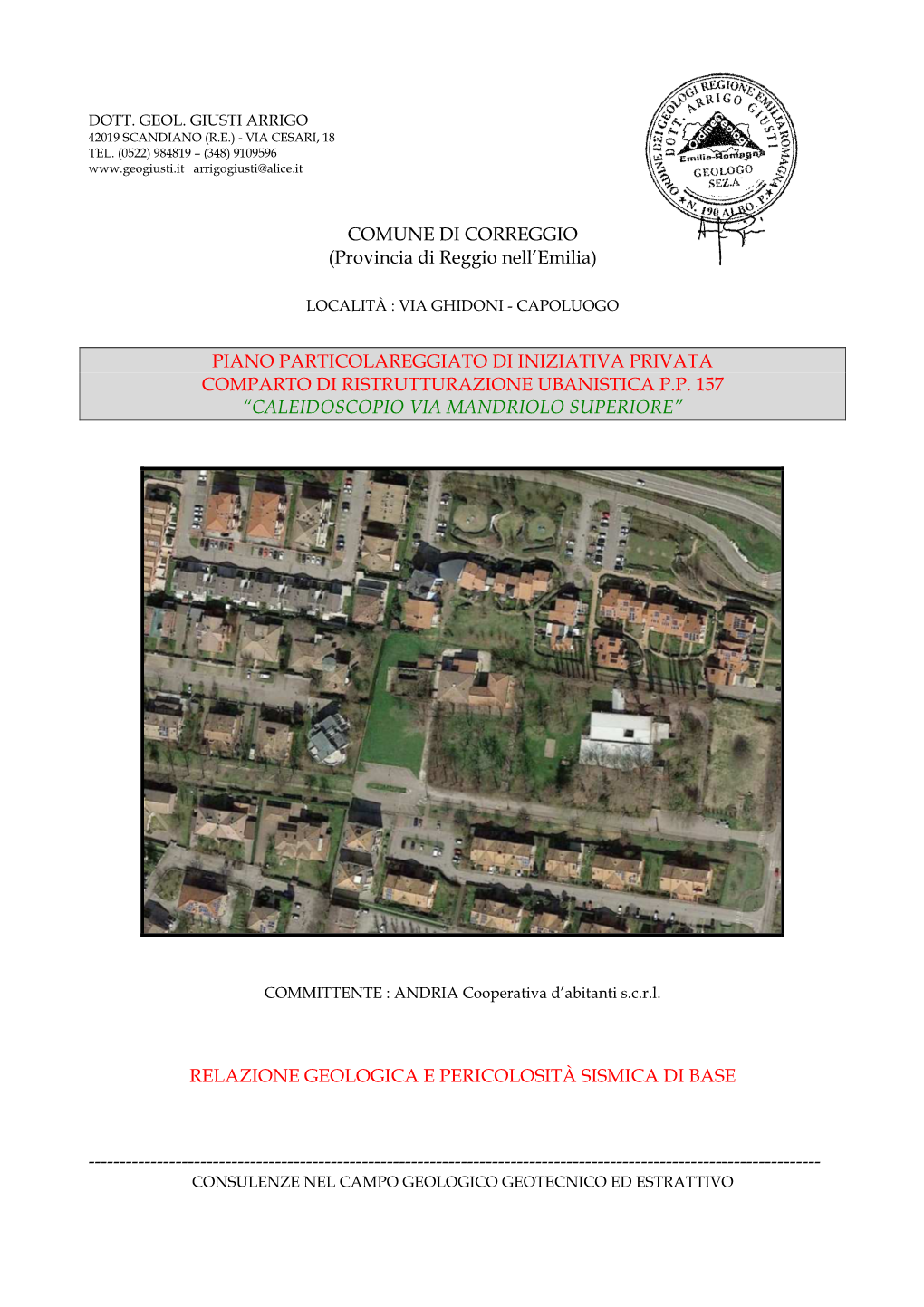 Relazione Geologica Correggio – PP 157 – Andria