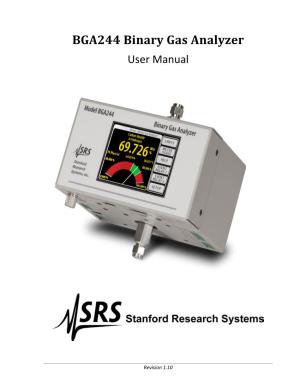 BGA244 Binary Gas Analyzer User Manual