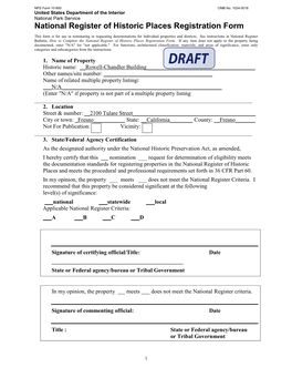Attachment J Draft NRHP Form Rowell-Chandler Building