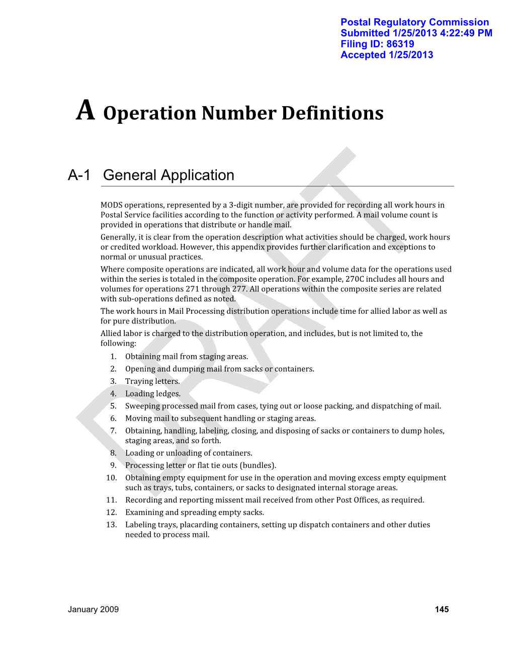 A Operation Number Definitions