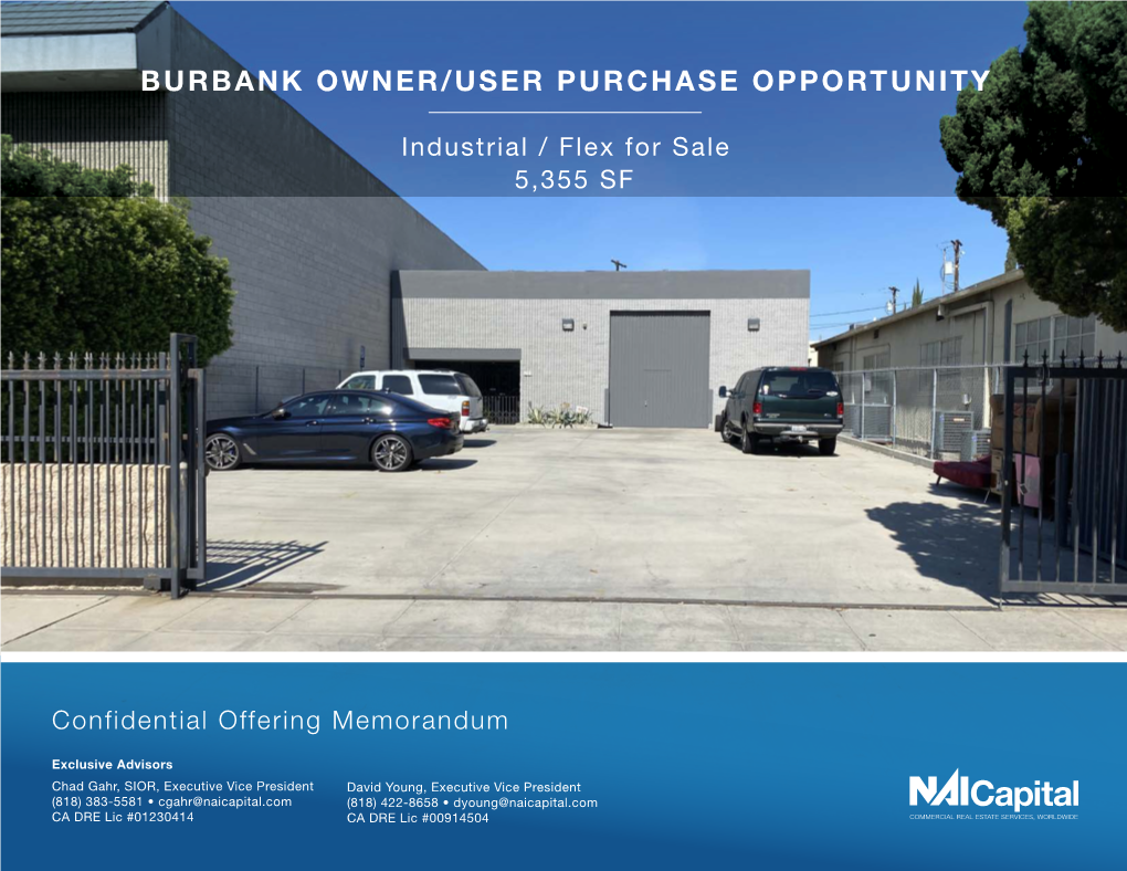 Burbank Owner/User Purchase Opportunity