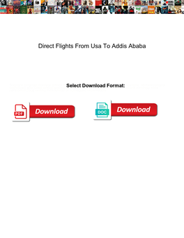 Direct Flights from Usa to Addis Ababa